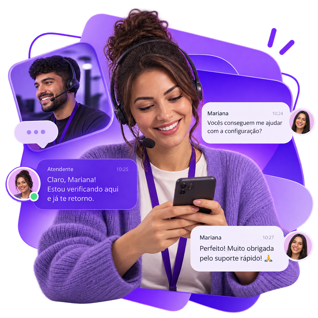 Atendente respondendo clientes pelo Dialog